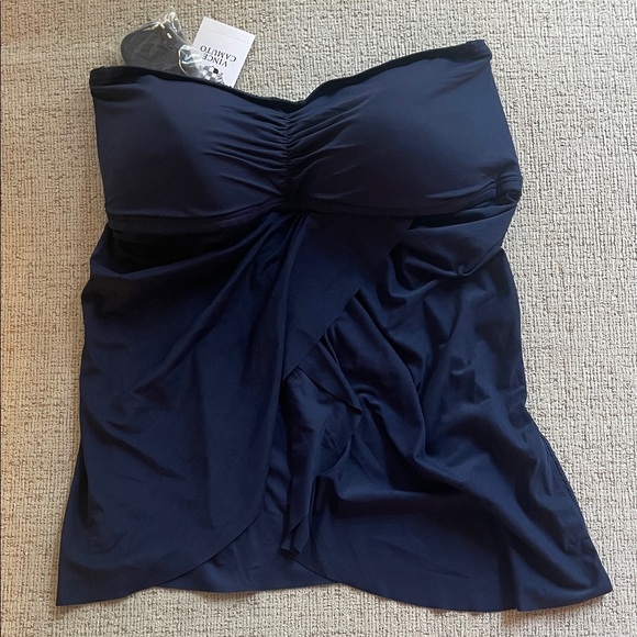 Vince Camuto Midnight Blue Swim Top deep sea cruise style tankini xs $78 NWT - Picture 1 of 5